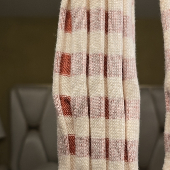 Wool LOFT Cream and Red Checkered Sweater - Picture 6 of 15